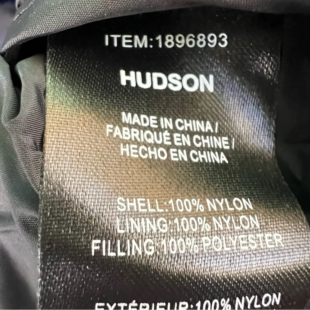 HUDSON BLACK HIGH NECK PUFFER JACKET SIZE XL NWT